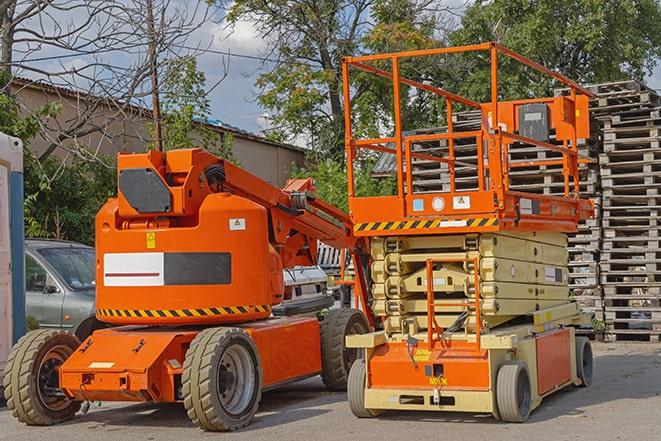 warehouse equipment in action - forklift in motion in Alden